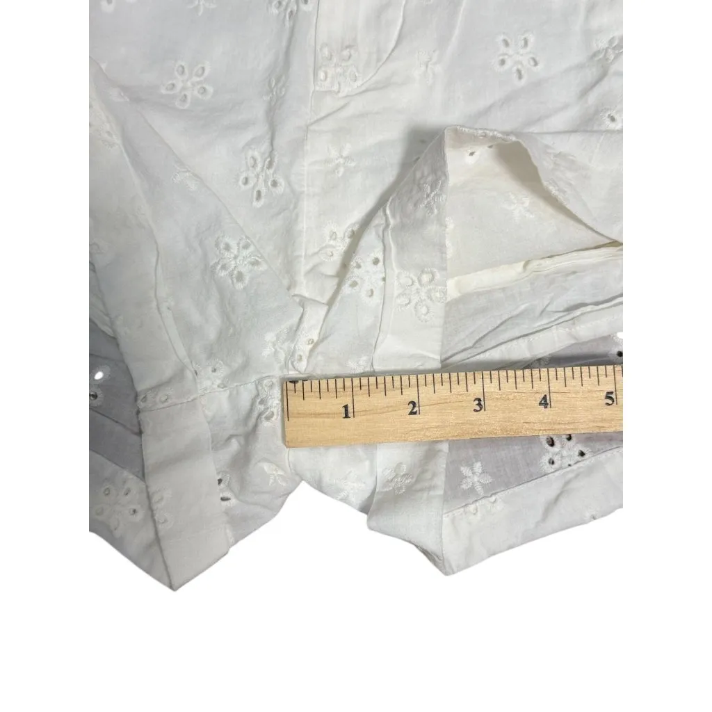 Vintage Ghanda Womens Eyelet Embroidered 100% Cotton White Shorts Size M Comfy Size M - Image 6