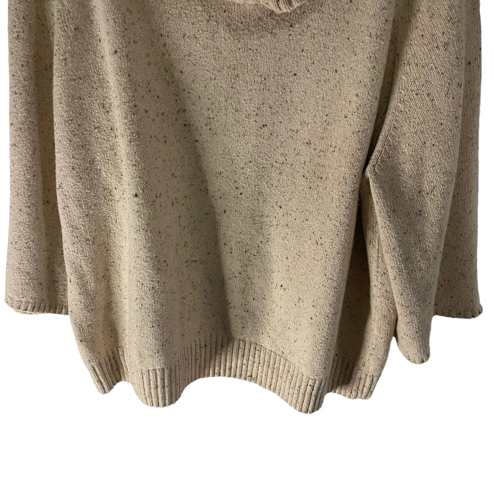 Pria Plus Size 2XL‎ Tan Speakled Cowl Neck Sweater - Image 3