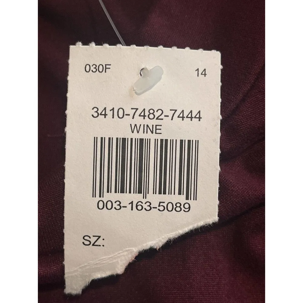 Popular 21 Womens Short Sleeve Bodycon Sculpting Dress Solid Maroon Size XL NEW - Image 6