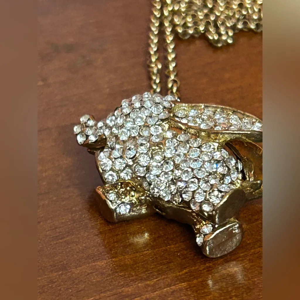 Betsey Johnson  Sparkling Elephant Necklace - Image 4