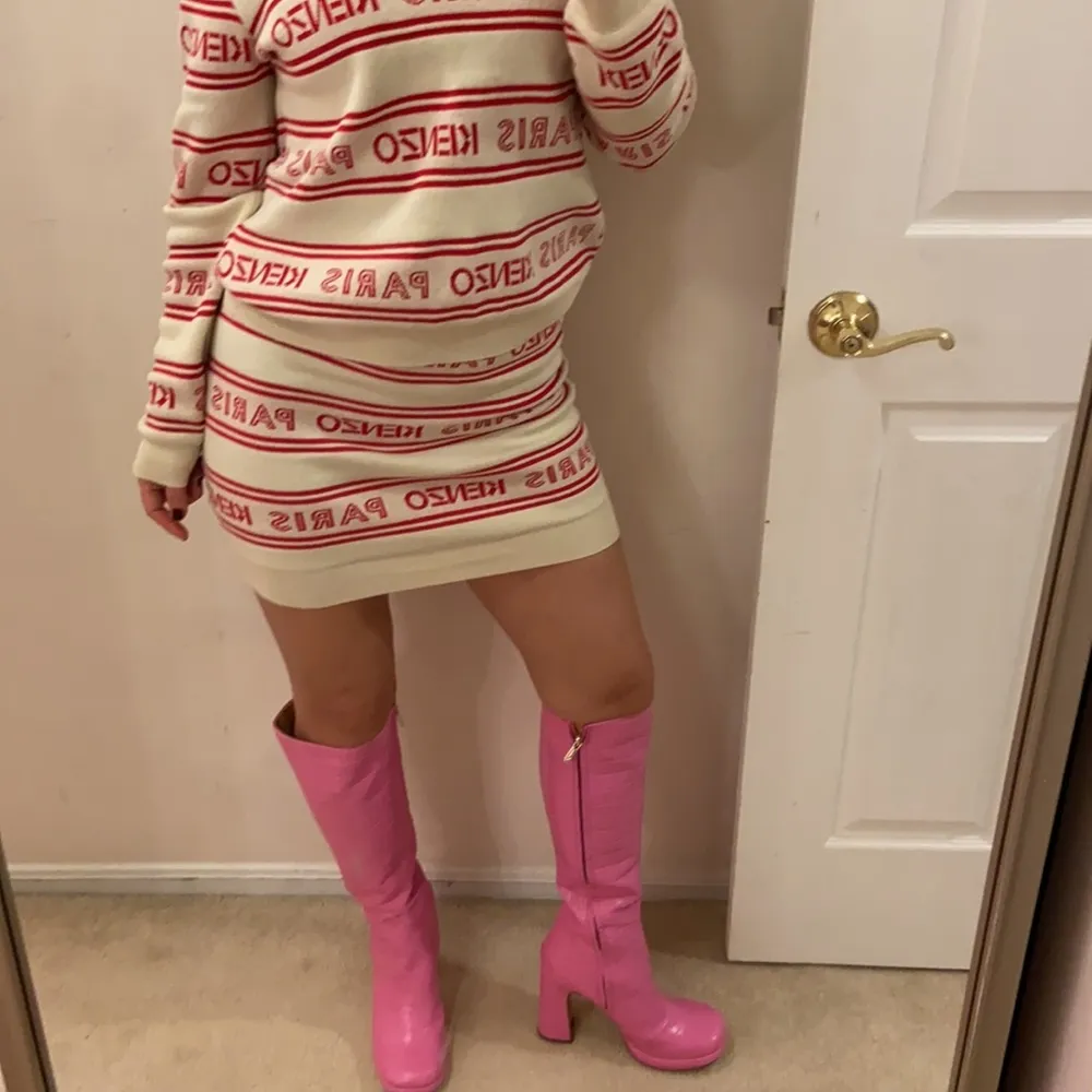 Croc-Embossed Knee-High Boots - Image 6