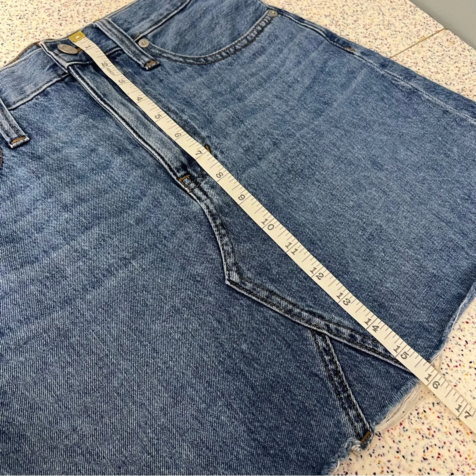 Madewell Rigid Denim Jean A-Line Skirt Pockets 100% Cotton Blue Women’s 26 - Image 7