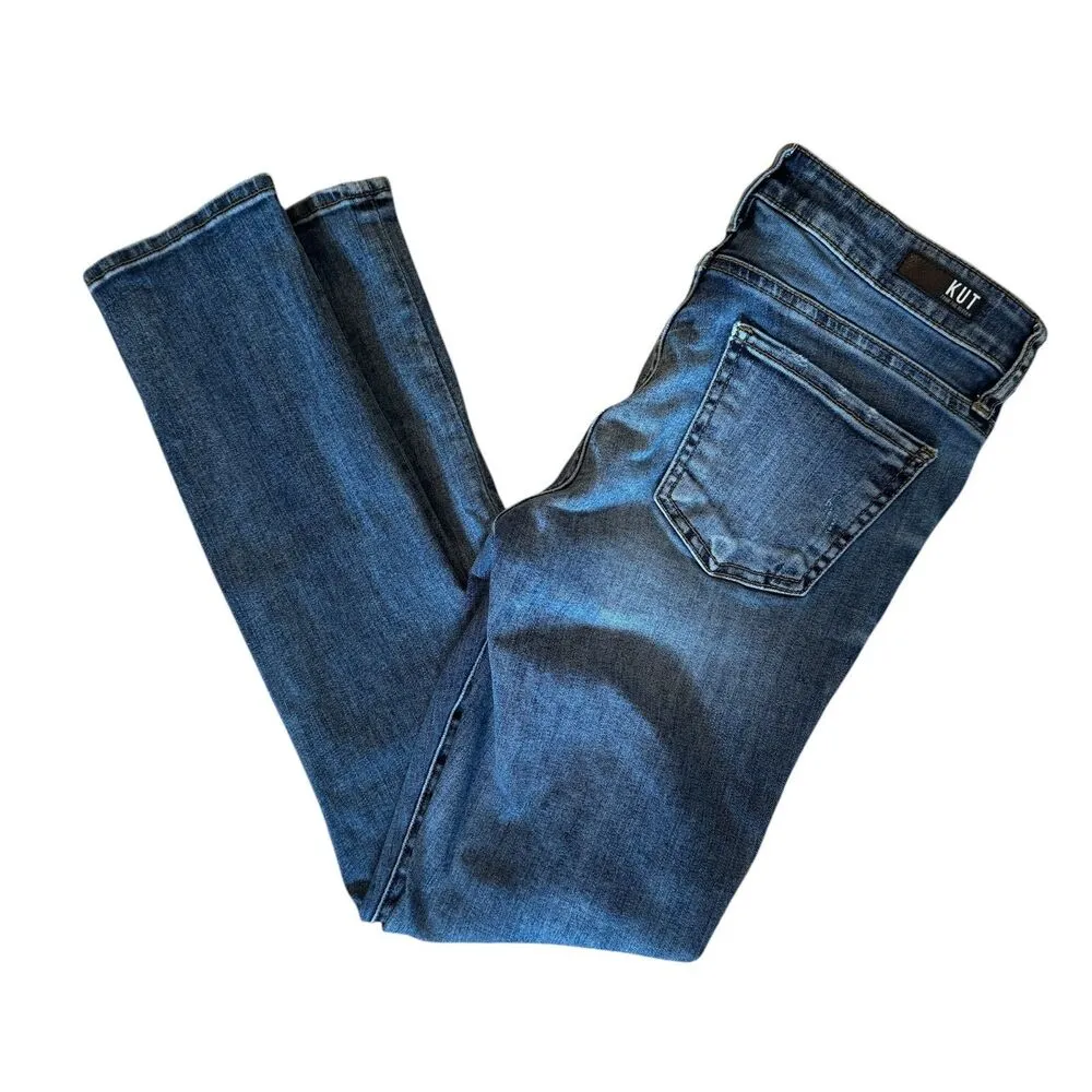 KUT from the Kloth | Catherine Boyfriend Jeans Medium Wash Size 2 Distressed - Image 9