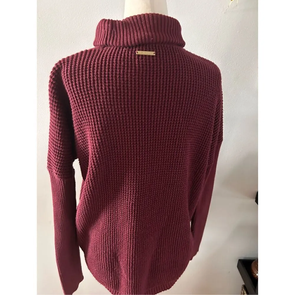 Michael Kors red sweater oversized turtle neck size small - Image 3