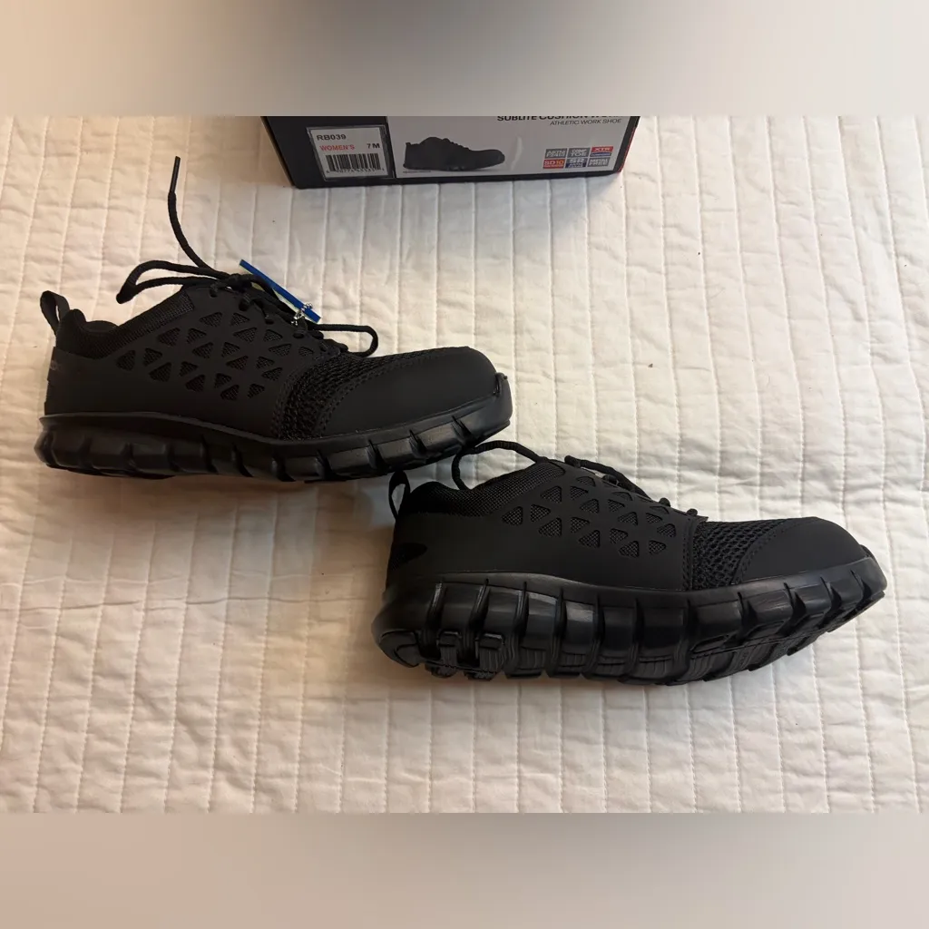 Reebok Work Sublite Cushion Work Comp Toe Black NIB - Image 4