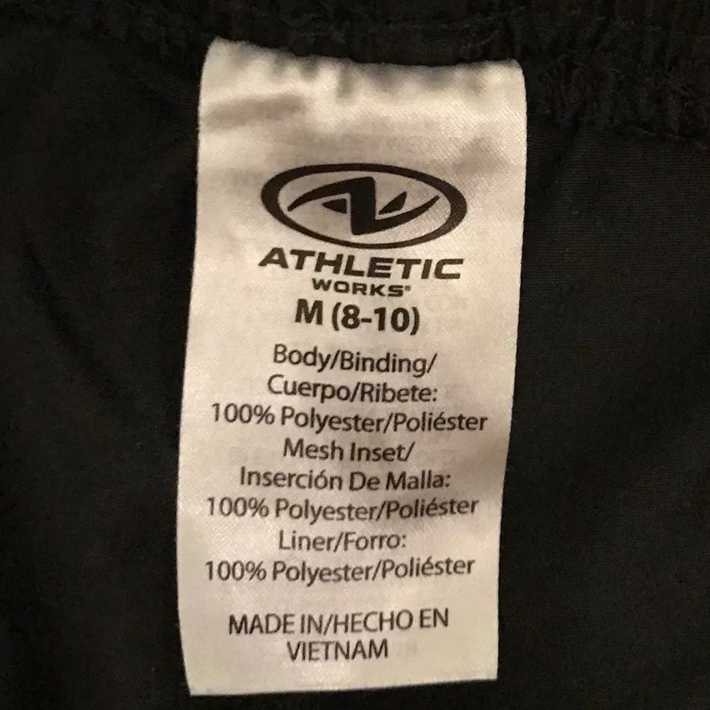 Athletic Works Black Biker Striped Shorts Medium - Image 8