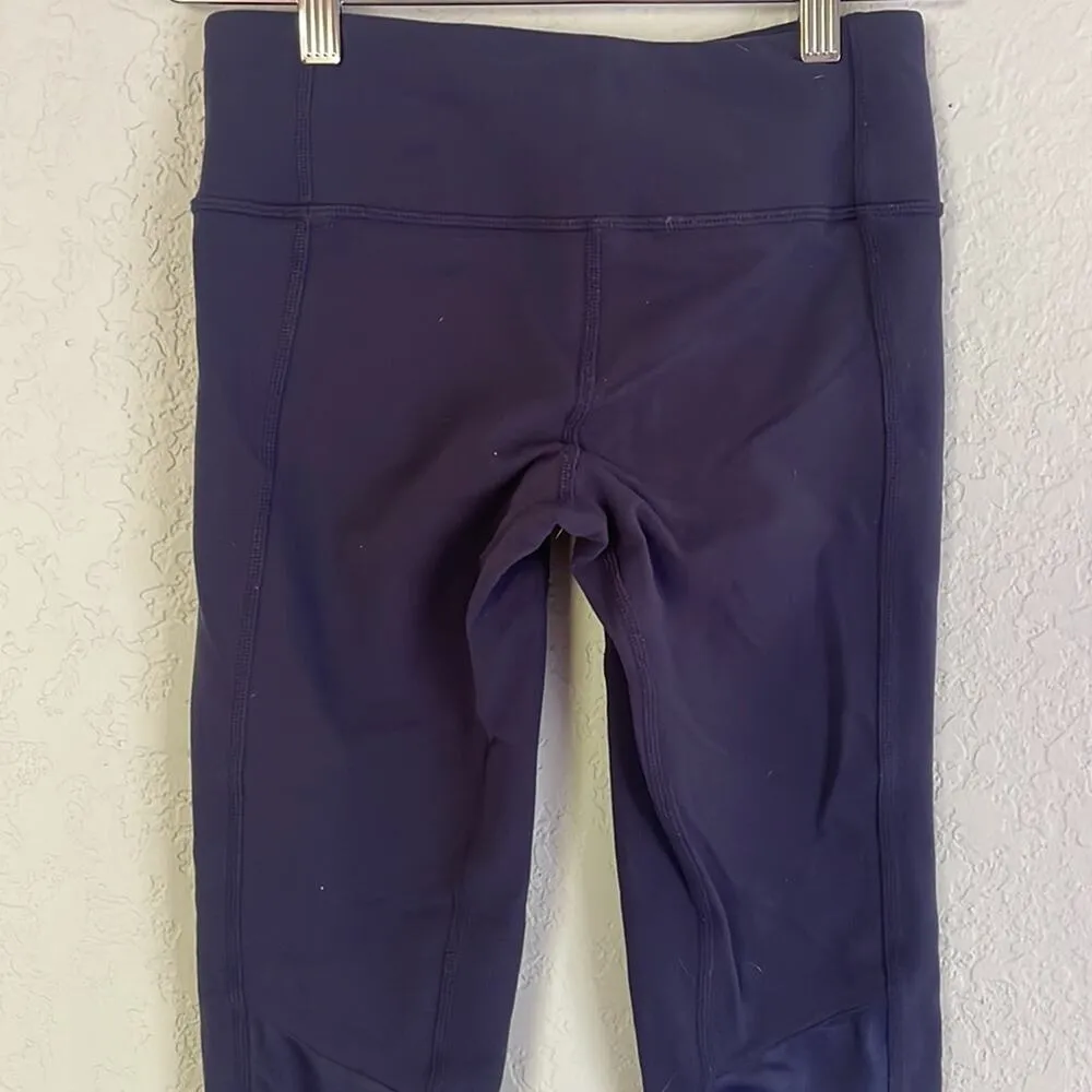 Alo Yoga Navy Blue Moto Leggings Mesh Panels Pilates Yoga Relaxation Loungewear - Image 4