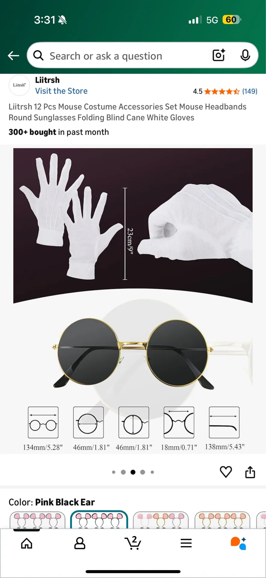 Three Blind Mice Costume Accessories Multiple Size undefined - Image 3