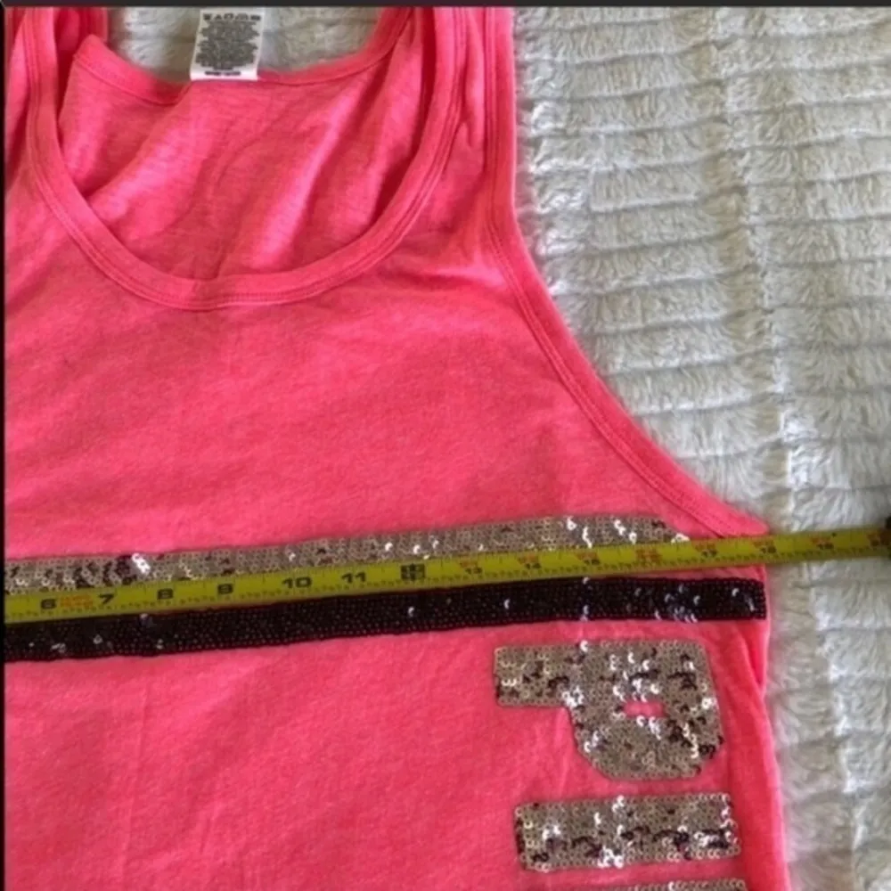 PINK VS Hot Pink Tank Top With Sequins Size XS - Image 4