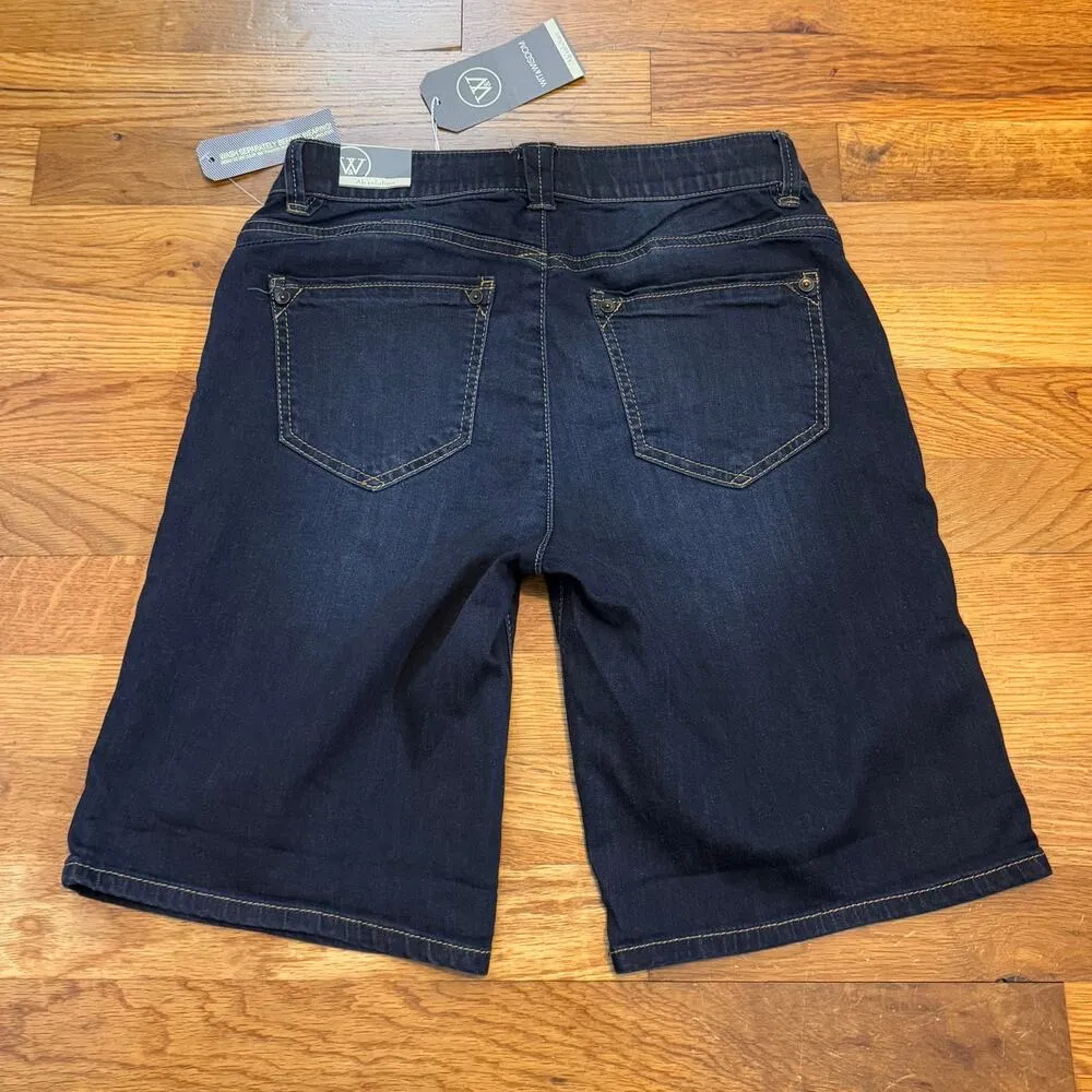 Wit & Wisdom Absolution Women’s 00 Dark Wash Jean Denim Shorts Mold and Hold Blue - Image 5