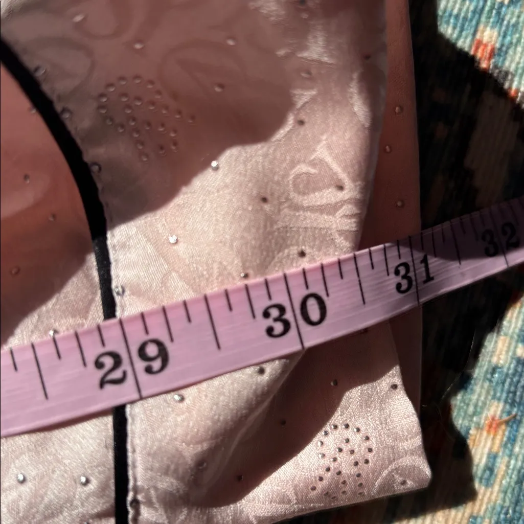 Victoria's Secret Glazed Satin Dew Drop Long Pajama Set Bling Belt Size XL - Image 16