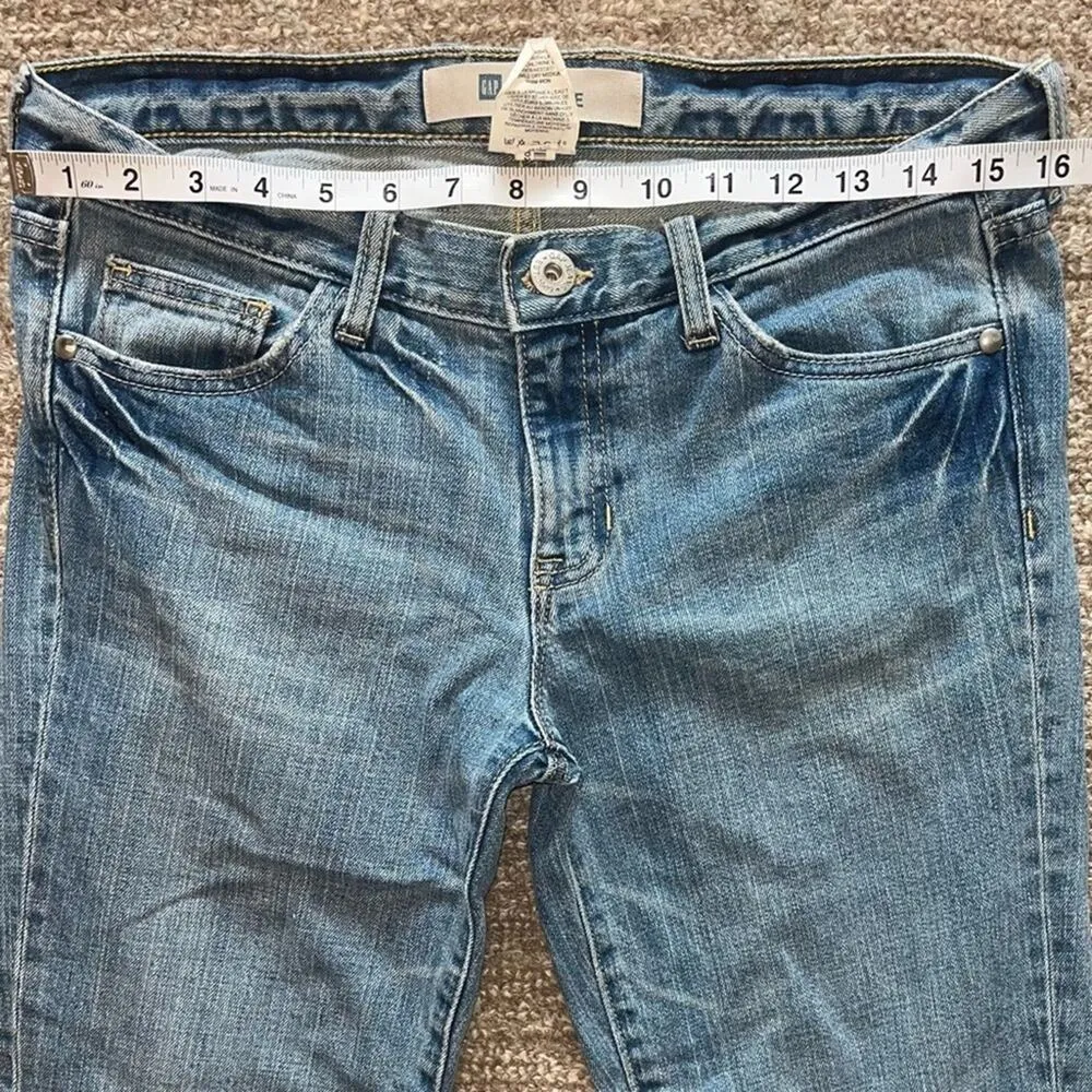 GAP Original Low Rise Cropped Jeans Womens Size 6 R Medium Wash Denim Minimalist - Image 3