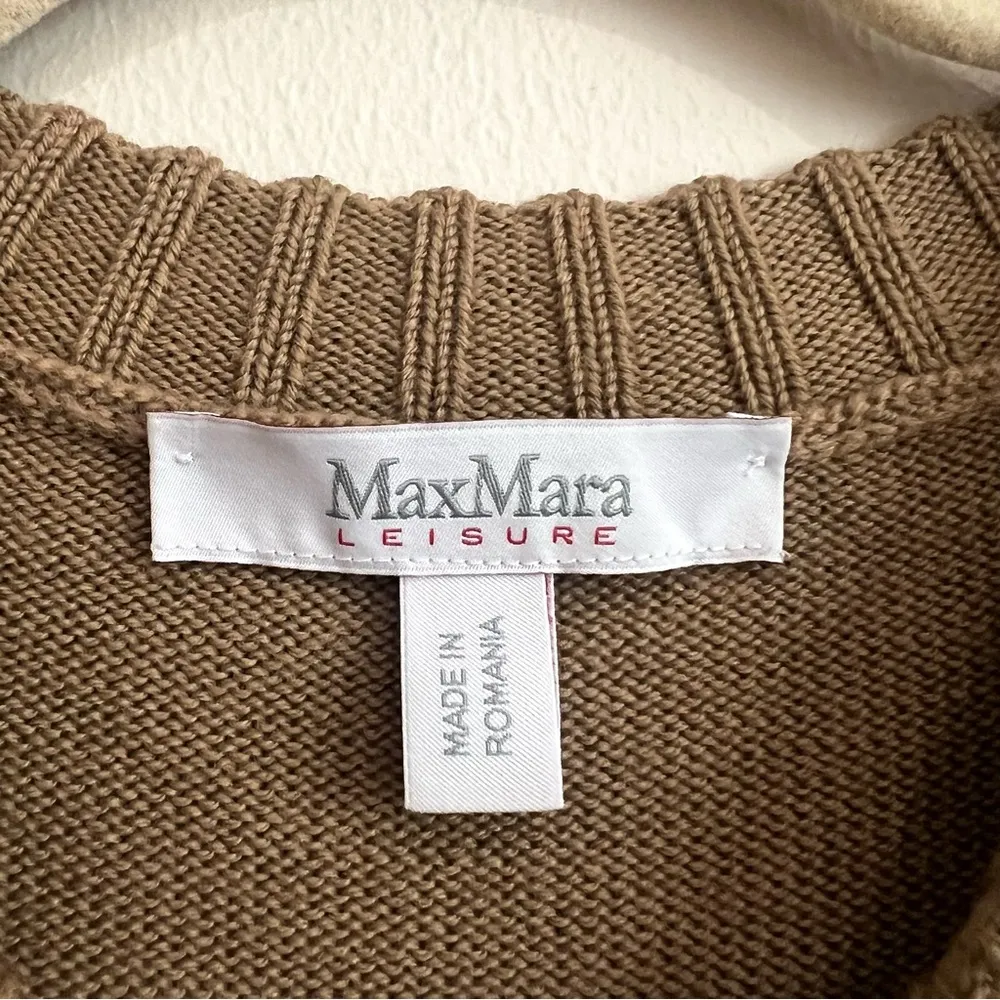 Max Mara Leisure Giorno Sweater Tan Wool Size Large - Image 11