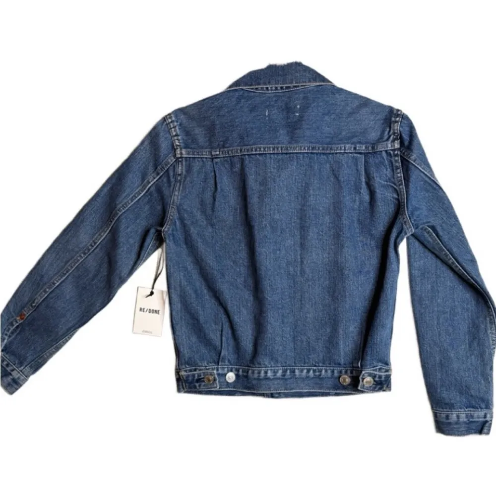 Re/done Women’s Shrunken Stoned Wash‎ Denim Jacket XS $365 - Image 4