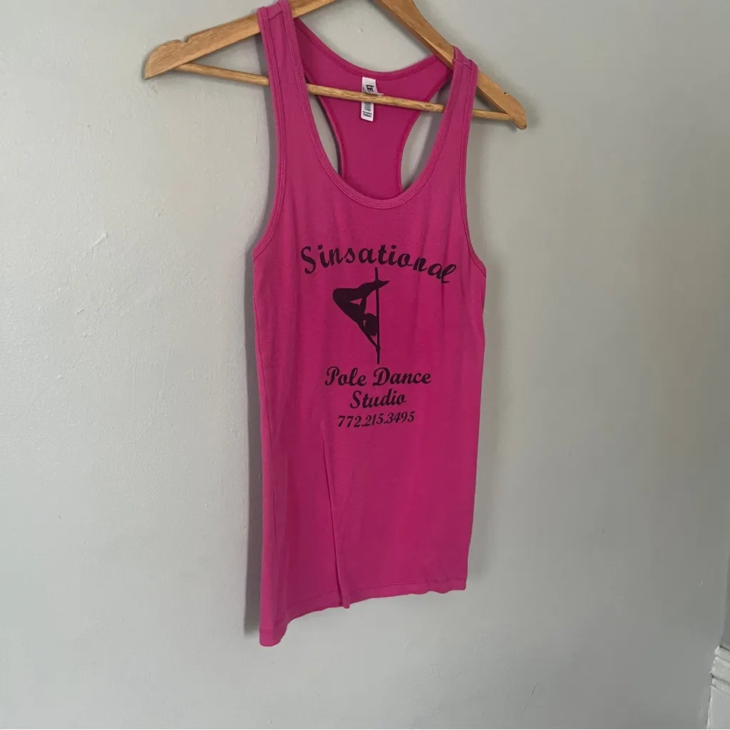 Pole Dance Sensational Dance Club Pink Graphic Tank Top Tee - Image 2