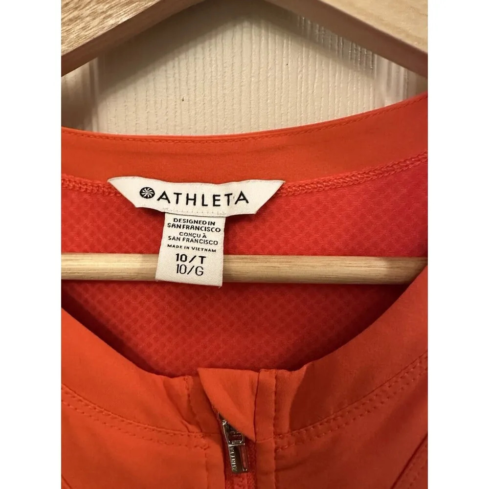 Athleta Venture Out Dress Orange Tennis Athletic Dress Workout Women’s Size 10 T - Image 2