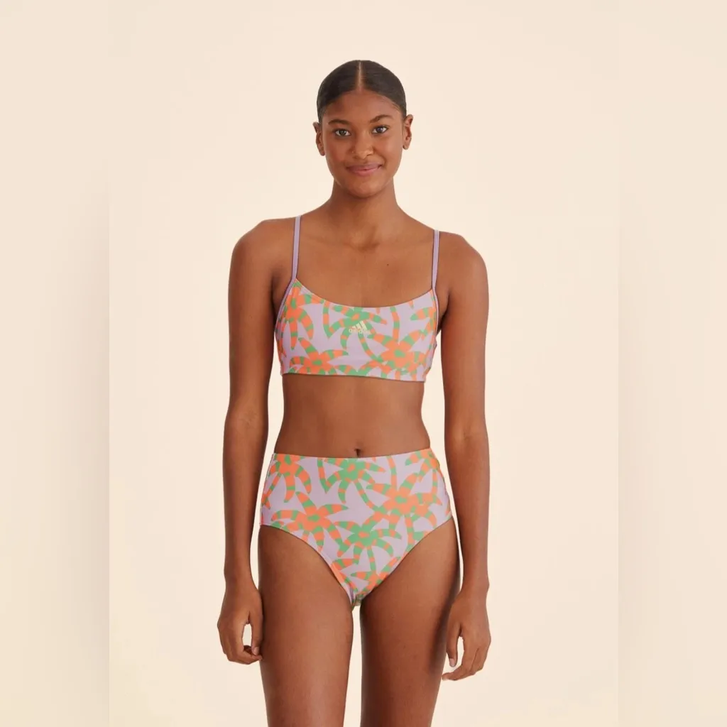 Farm Rio x Adidas Palm Tree High Waist Bikini Bottoms size medium NWT - Image 2