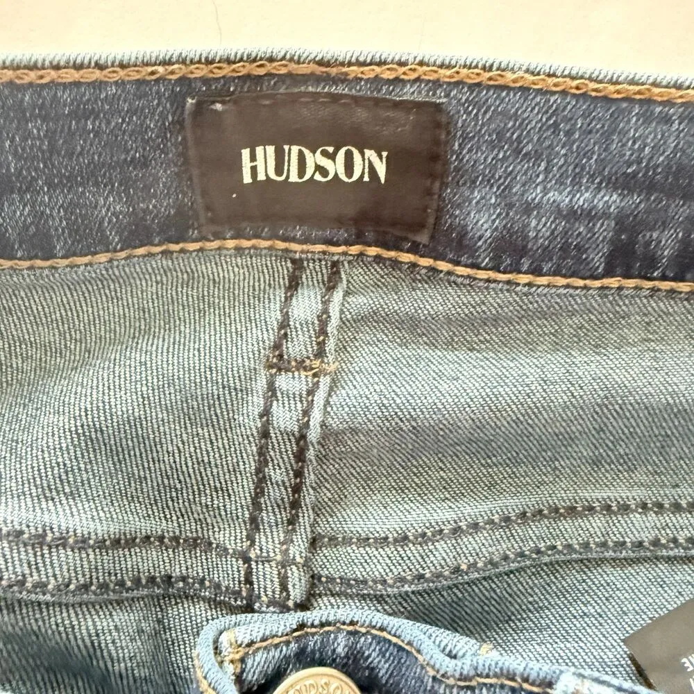 Hudson Nico Midrise Ankle Super Skinny Jigs Color Distressed Jeans Sz 26 - Image 3
