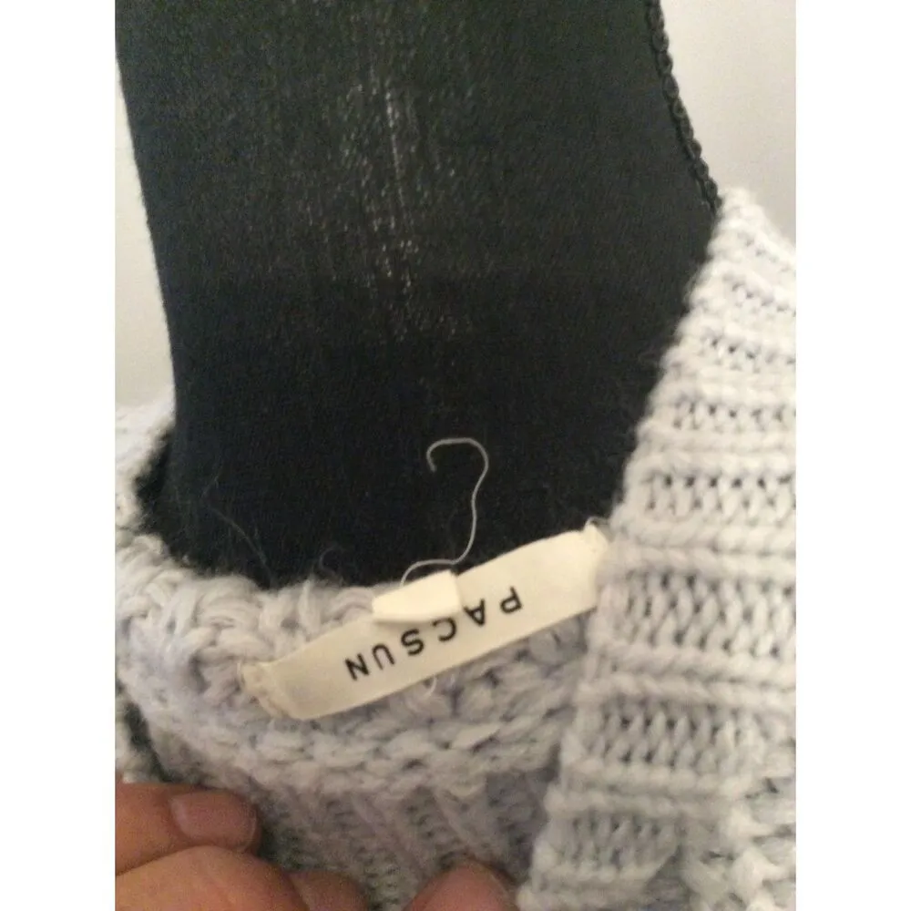 Pacsun Medium M SOFT Light Blue Chunky Mock Neck Crop Sweater Pullover - Image 3