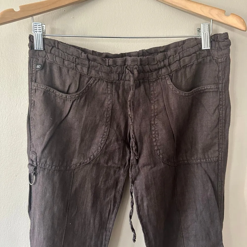 Miss Sixty Brown Linen Joggers Y2K Size 25 - Image 8
