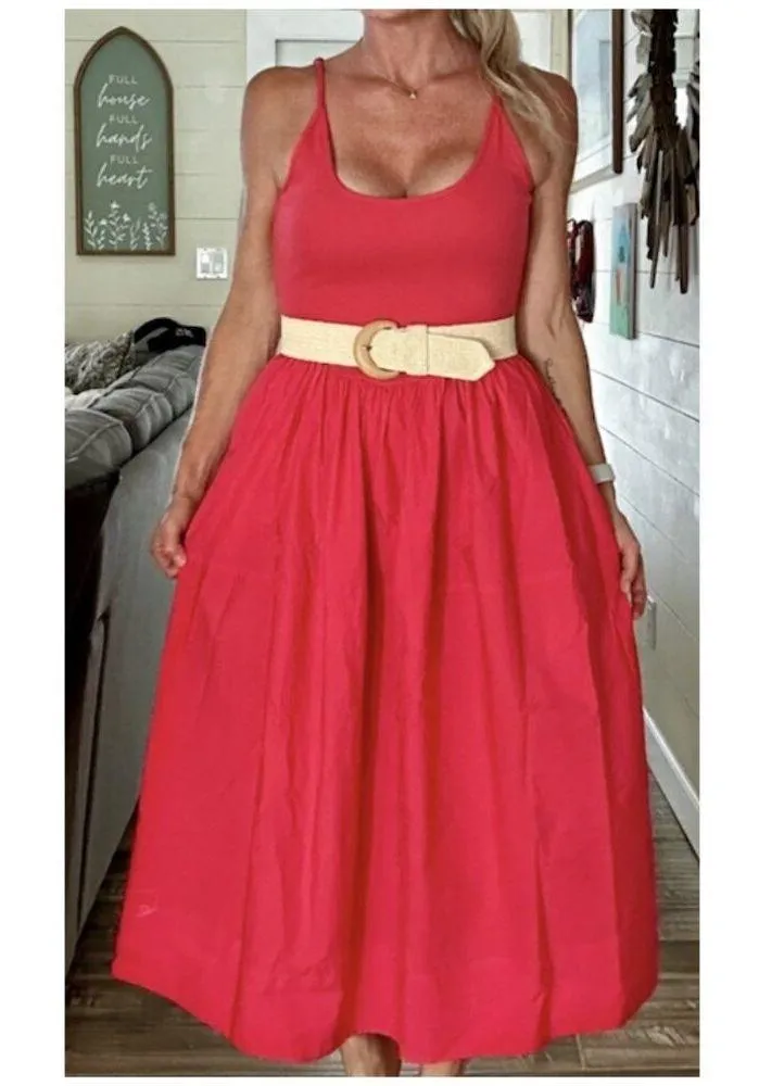 FREE PEOPLE Dylan Midi Dress in Pink Size X-Small - Image 14