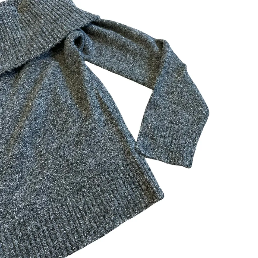 Lucky Brand Pullover Off-Shoulder Sweater Dark Grey Stretch Size Small Women's - Image 5