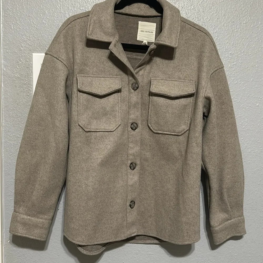 Anthropologie Avec Les Filles Oat Melange Oversized Faux Wool Shacket NWOT S-M - Image 7