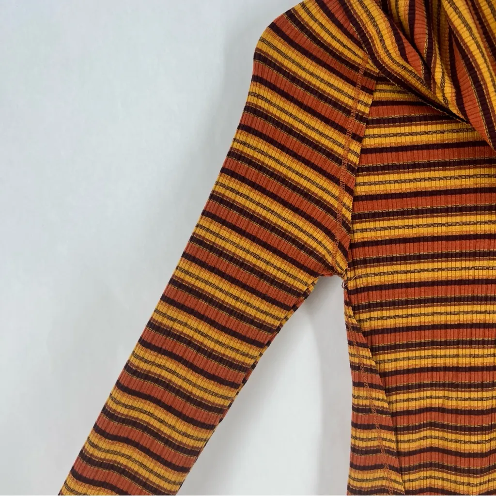 FREE PEOPLE Cape Cod Thermal Striped Ribbed Cowl Neck Size M - Image 6