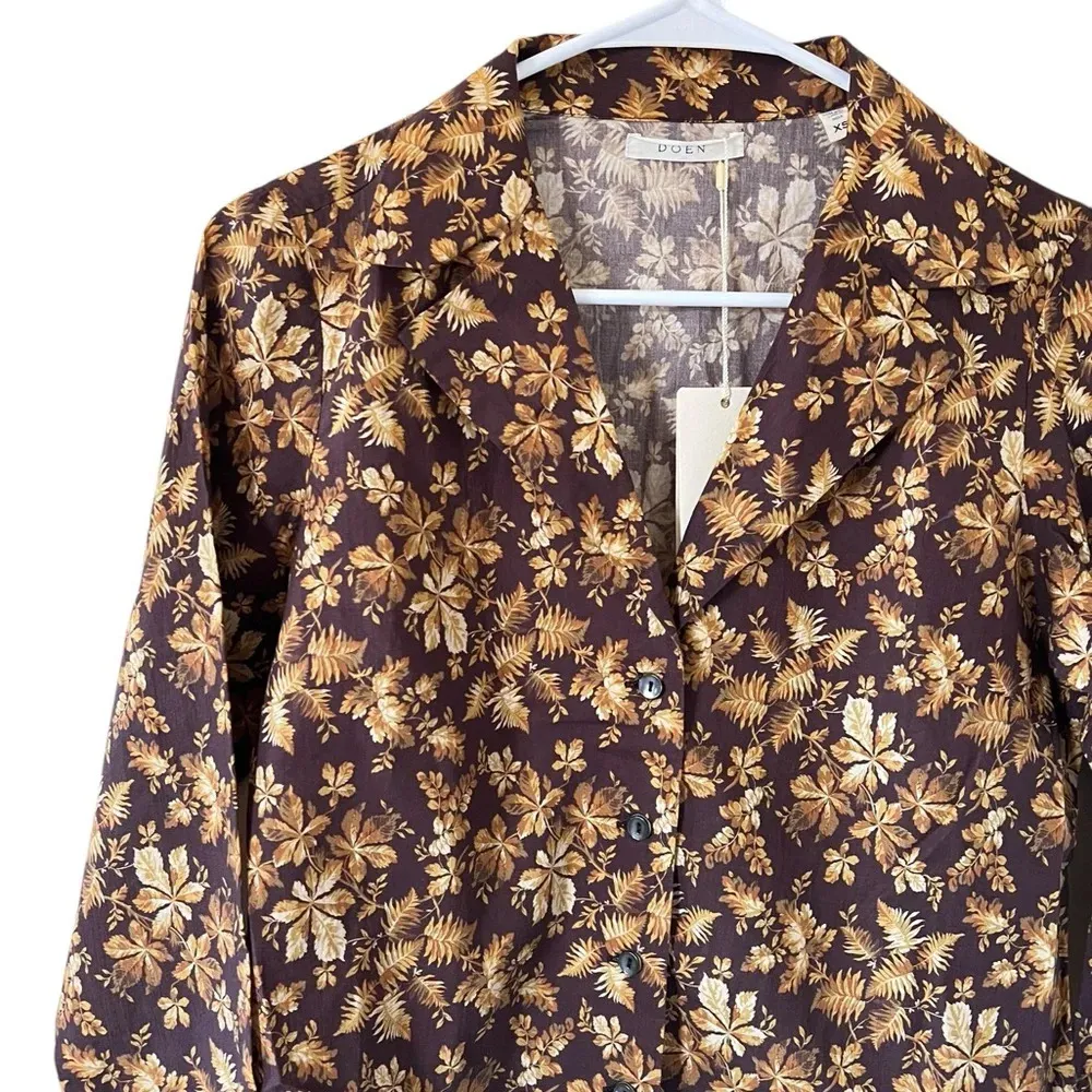 Doen NEW Sheila Top in Fern Grove Floral Orange Size XS - Image 8