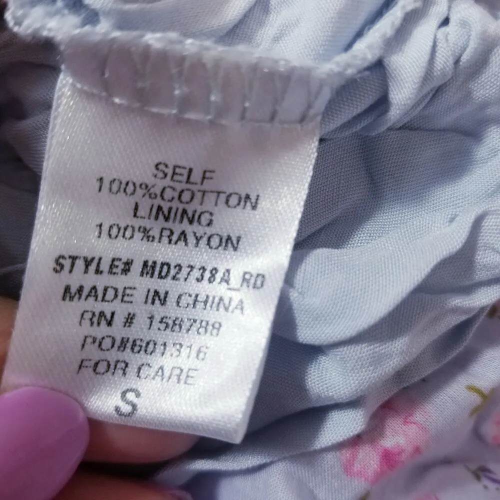 Mable Ditsy Floral Ruffle Tiered Maxi Dress Fit and Flare side Pockets Pink - Image 8