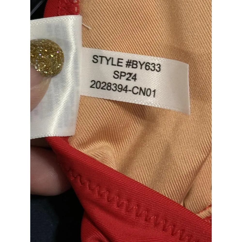 NEW J. Crew DD Halter Tie-Back Bikini Top With Mesh Swimwear BY633 Red Size XS - Image 8