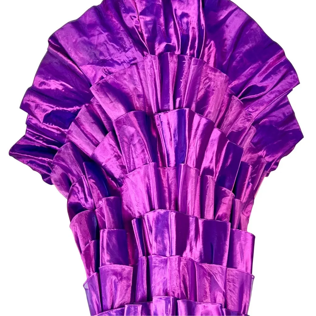 Deb Strapless Purple Jewel Hi Low Ball Gown Ruched Ruffles Size 5/6 Formal Dress - Image 9