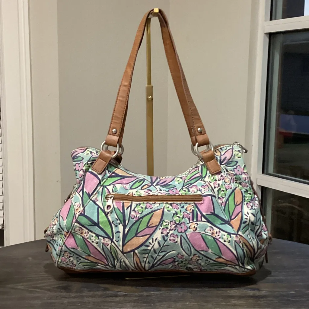 Relic Floral Shoulder Bag with Tan Straps - Image 3