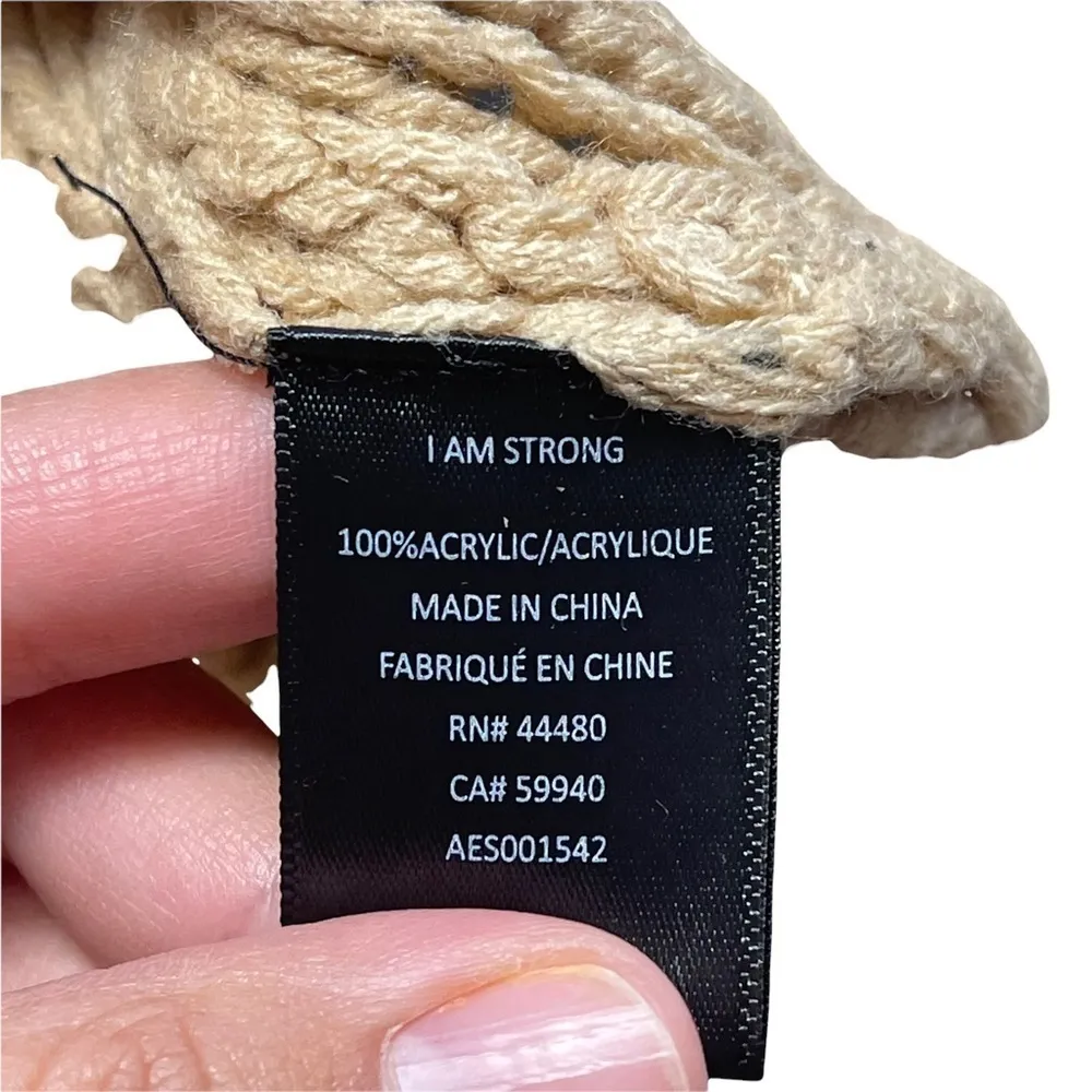 AFRM Sand Long Sleeve Chunky Knit Oversized Sweater M/L Tan Size L - Image 6