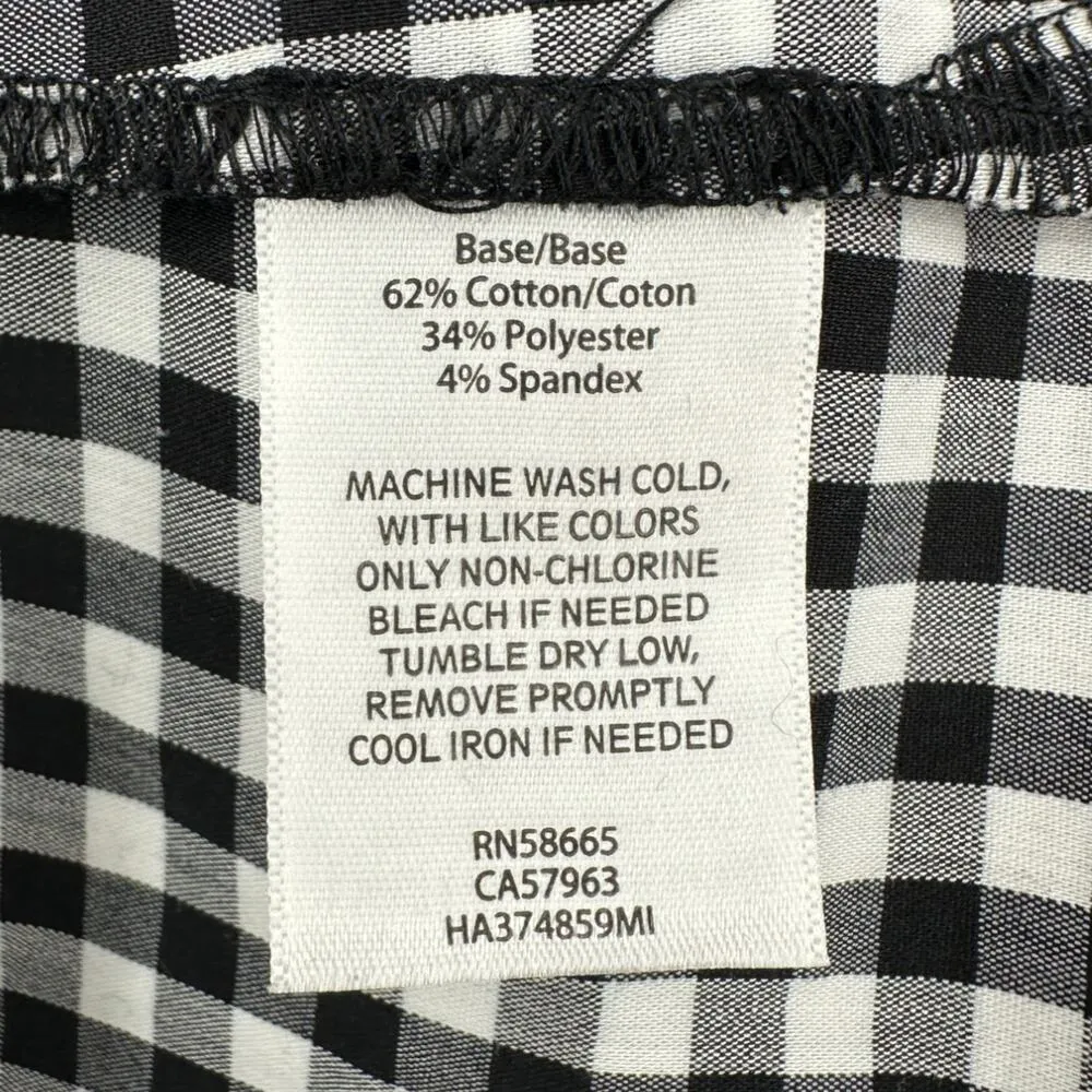 Halogen | XS | Gingham Check Poplin Ruffle & Button Detail Tunic Top Blouse - Image 9