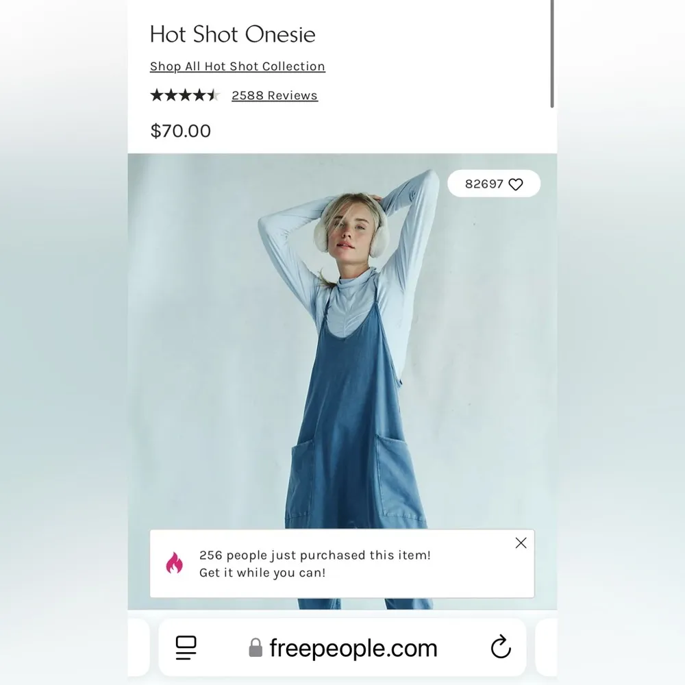 NWT Free People Hot Shot Onesie In Skyline. Currently Online On FP $70 Retail - Image 5