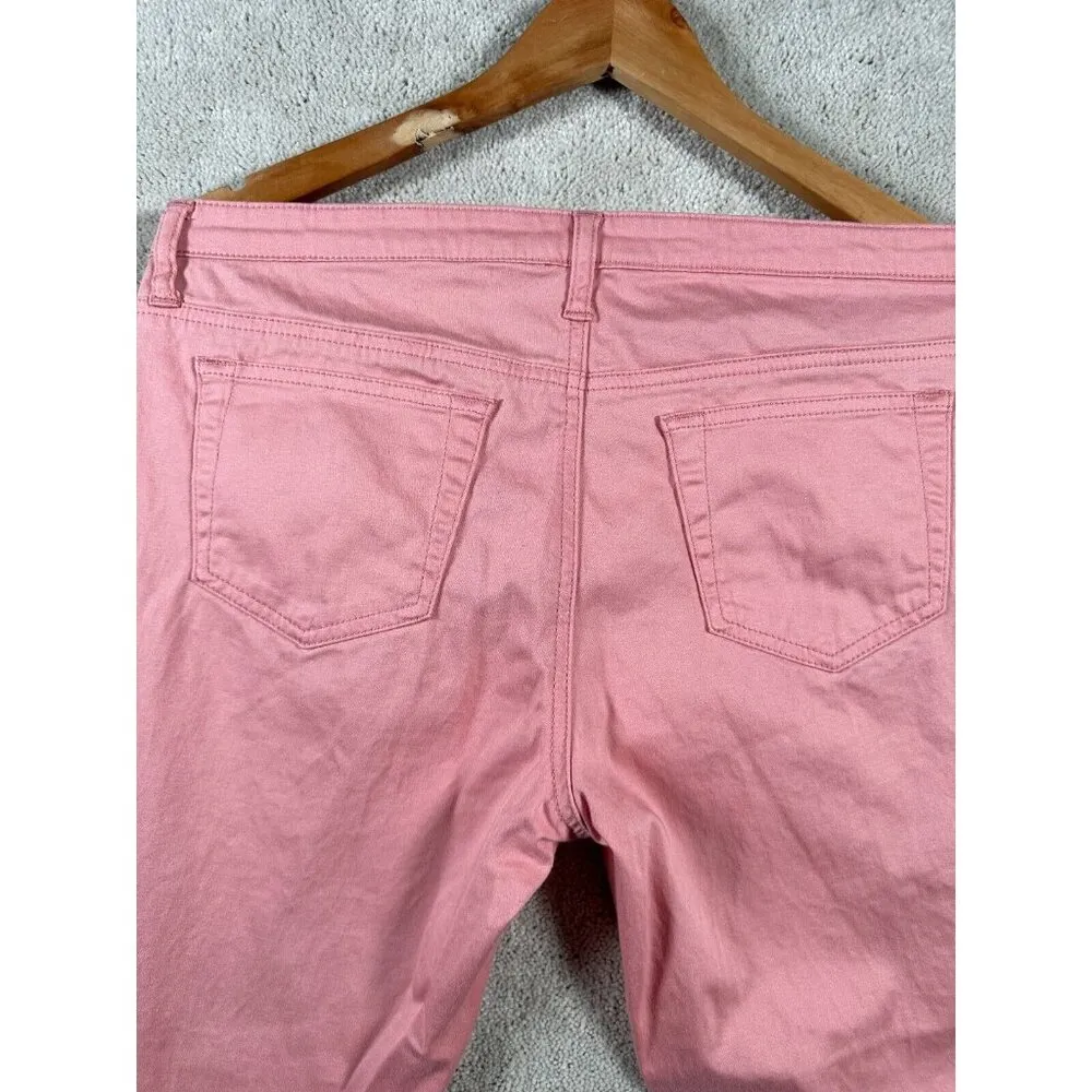 Sundance Pants Womens P 10 Pink Ankle Solid Cotton Spandex Stretch Zip - Image 6