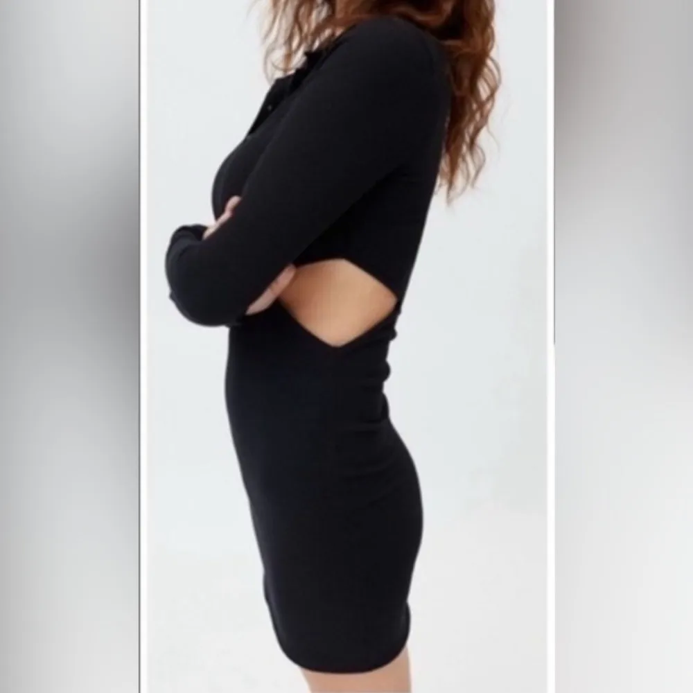 Woman’s Urban Outfitters Ribbed Black Cut-Out Dress Size XSmall - Image 3