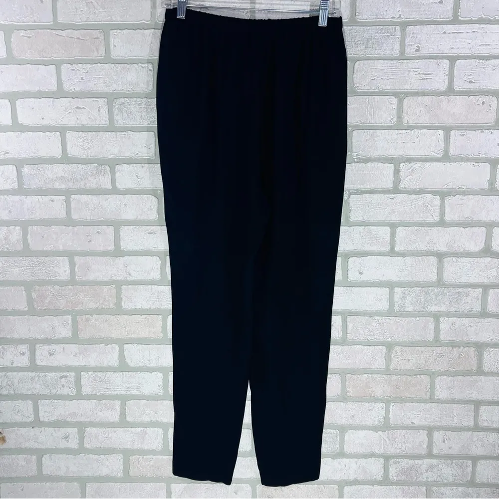 Eileen Fisher Black Silk Washable Crepe Slim Pants Size XS - Image 6