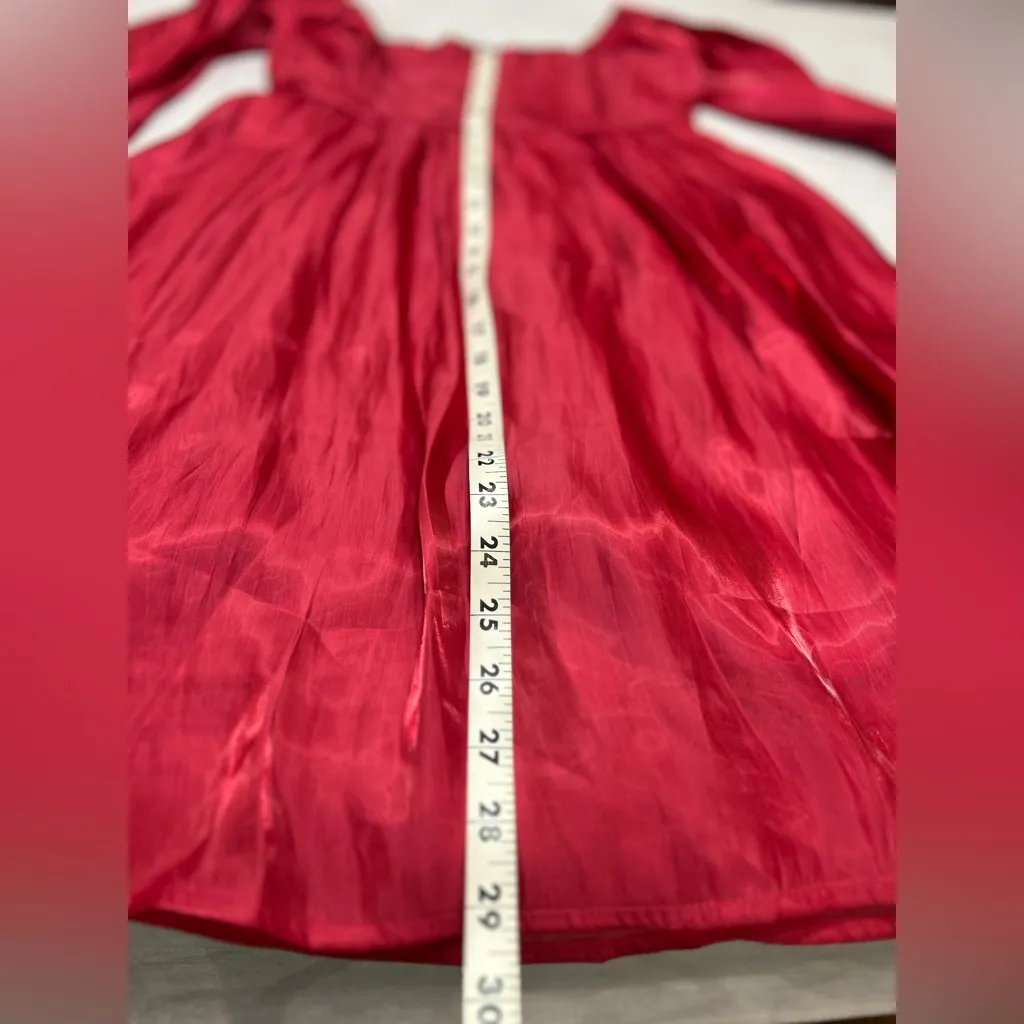 Umgee Long Sleeve Shimmer Mini Dress Smocked Back panel babydoll Size Small NWT - Image 9