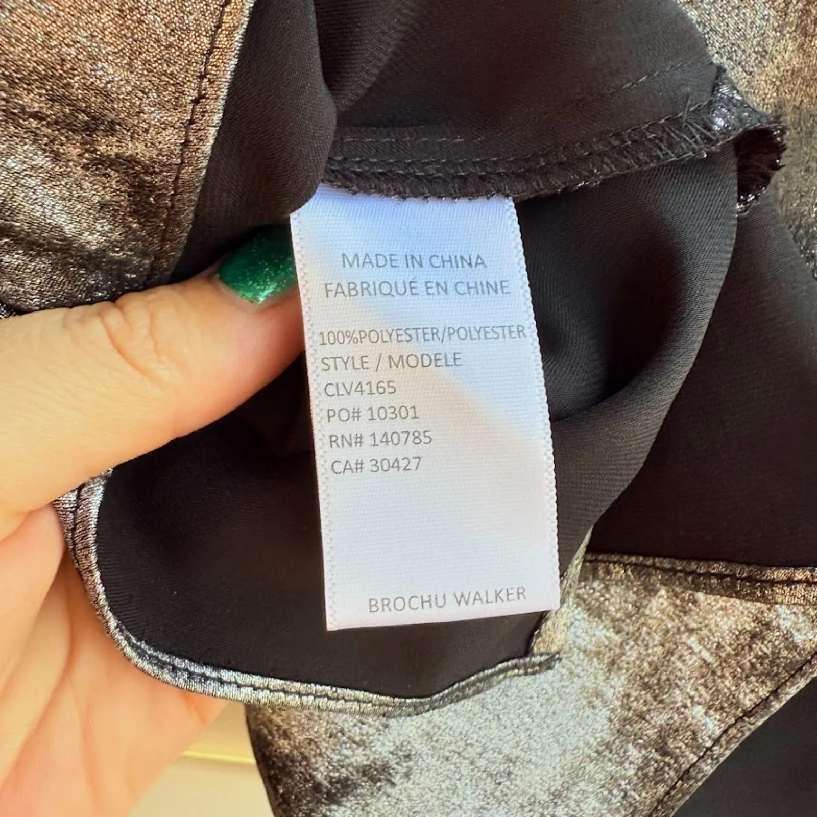 Brochu Walker The Oda Tank Double V Neck Top in Metallic Silver & Black size XS - Image 13