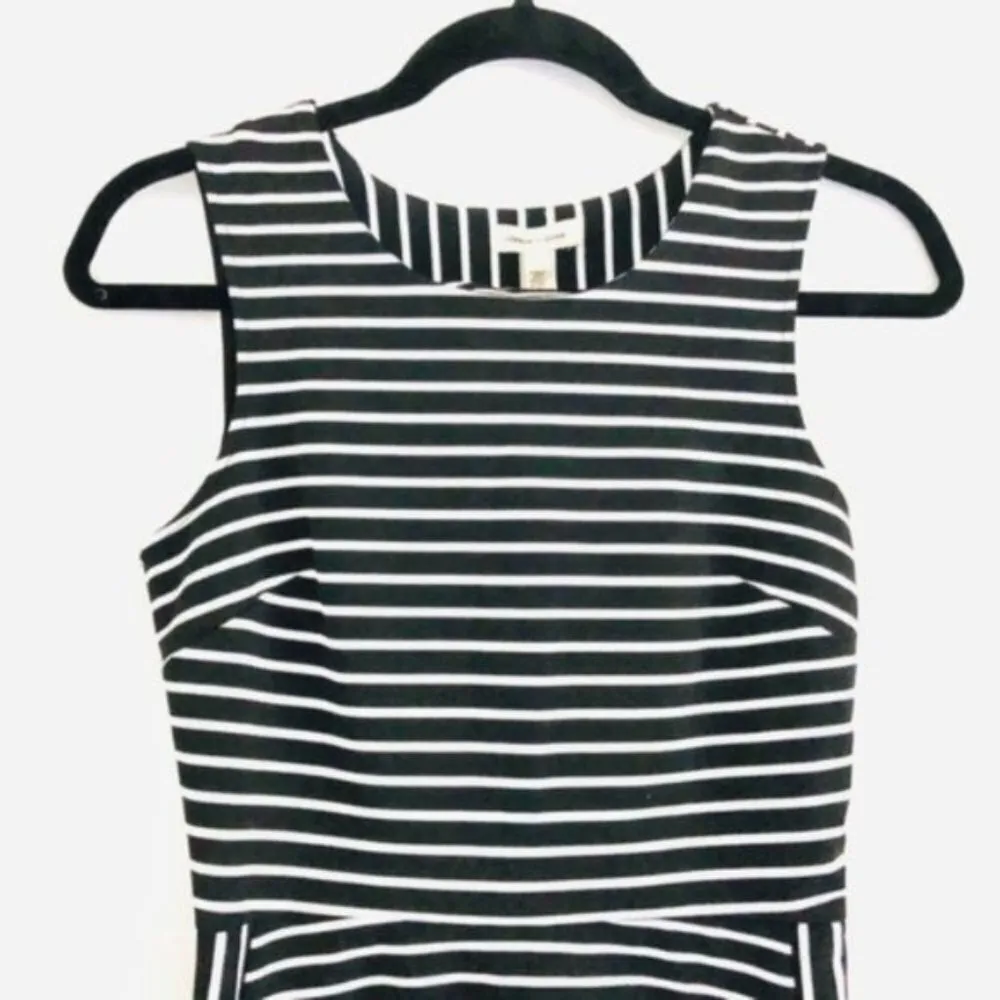 Urban Outfitters Dress S Mini Stripe Ponte Bodycon Black White - Image 6