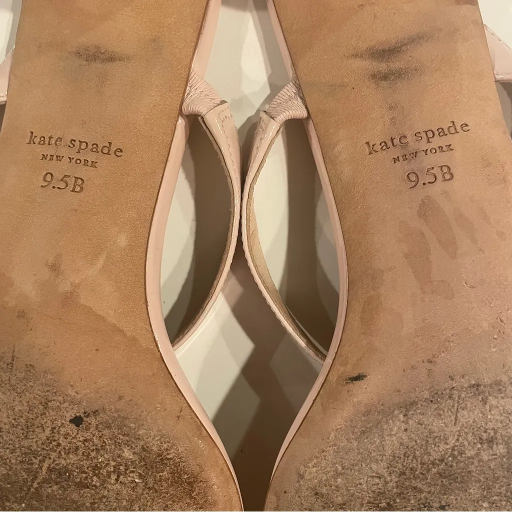 Kate Spade Palm Springs Sandals Women 8.5B Pale Dogwood Patent Leather Slide - Image 14