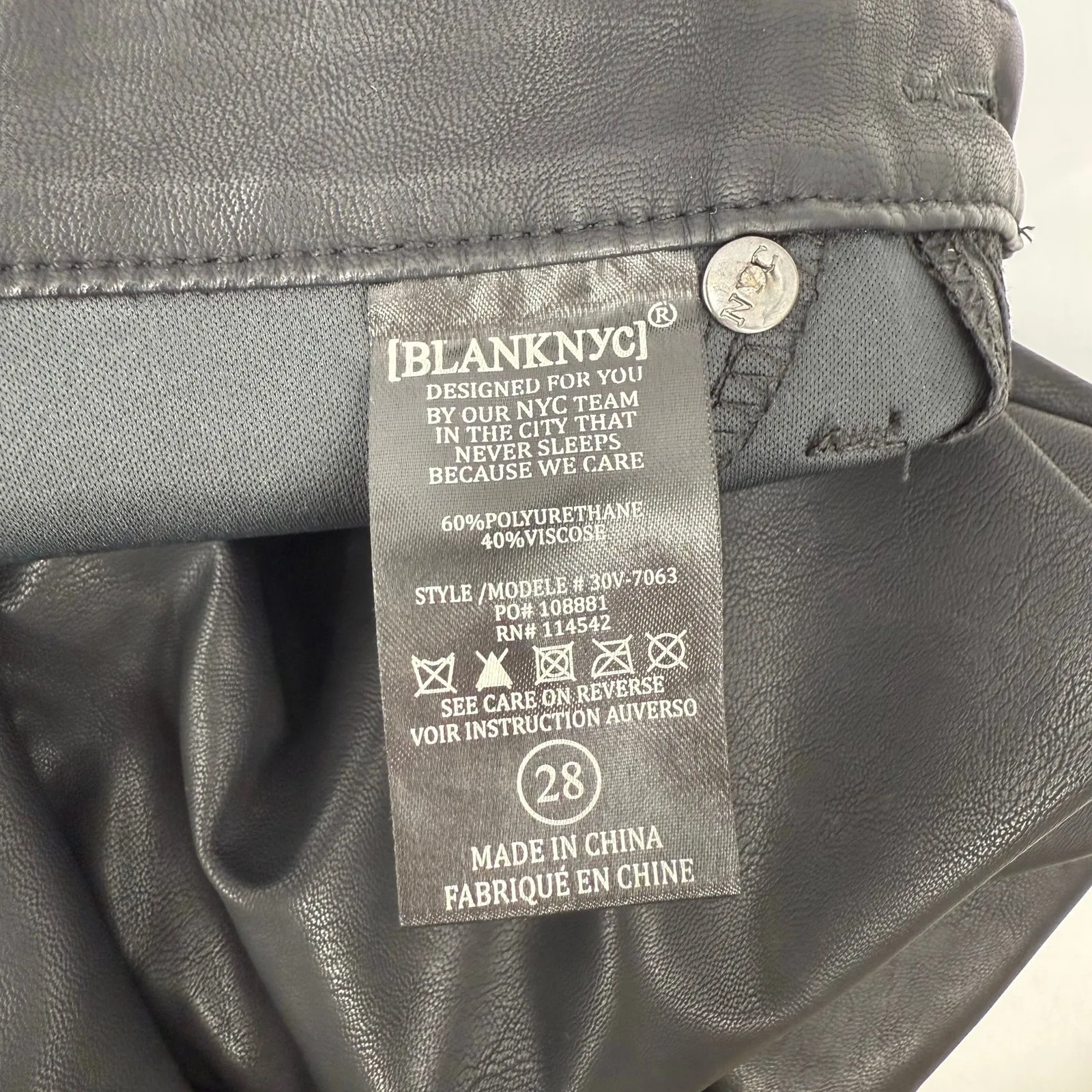 Blank NYC Skirt Size 28 NWT Faux Leather Pussycat Blck Knee Length Vegan Pencil - Image 13