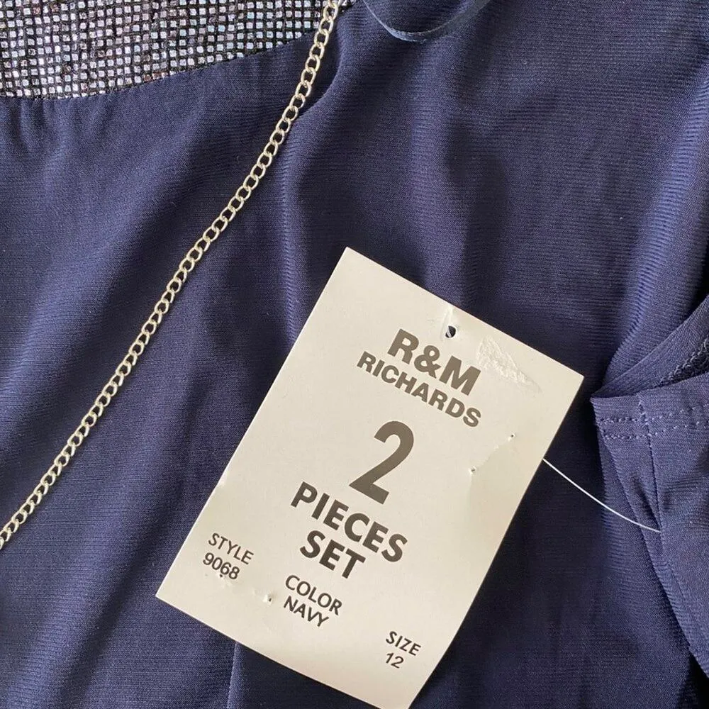 R&M Richards sz Various Metallic Jacket‎ Dress with Removable Necklace - Image 8