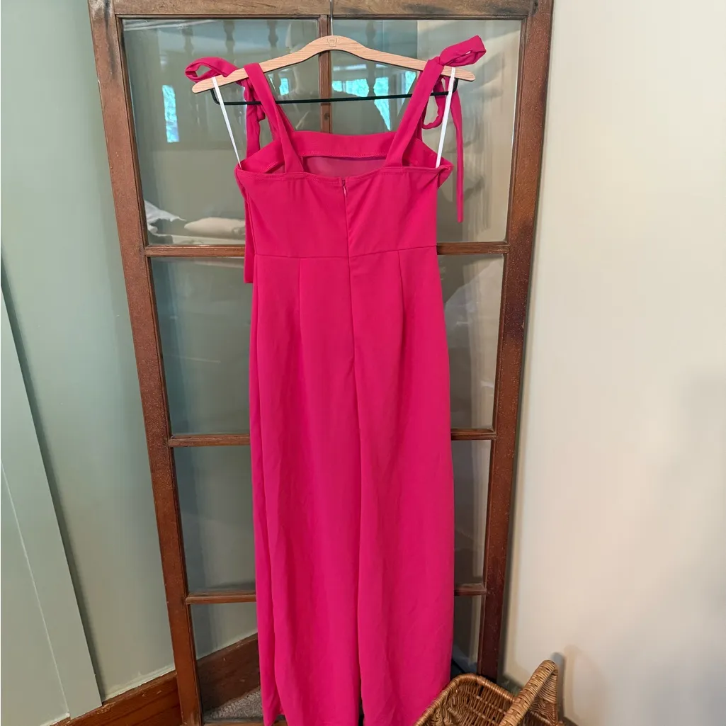 shein neon pink dress SHEIN SXY Neon Pink Asymmetrical Neck Cut Out Bodycon Dress