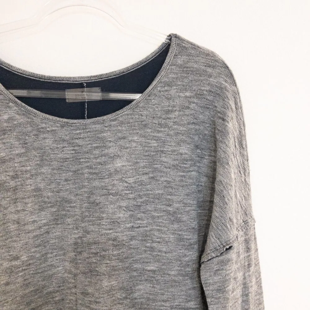 Sundays Two Raw Edge‎ High Low Gray Tunic Top Womens Size Medium - Image 2