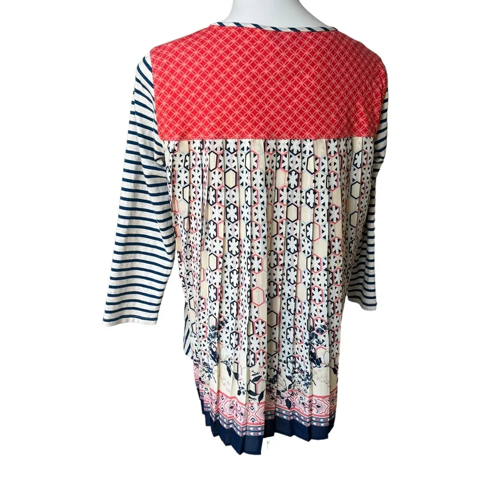 Multiples  Mixed Print Mixed Media Top, Sz M - Image 5