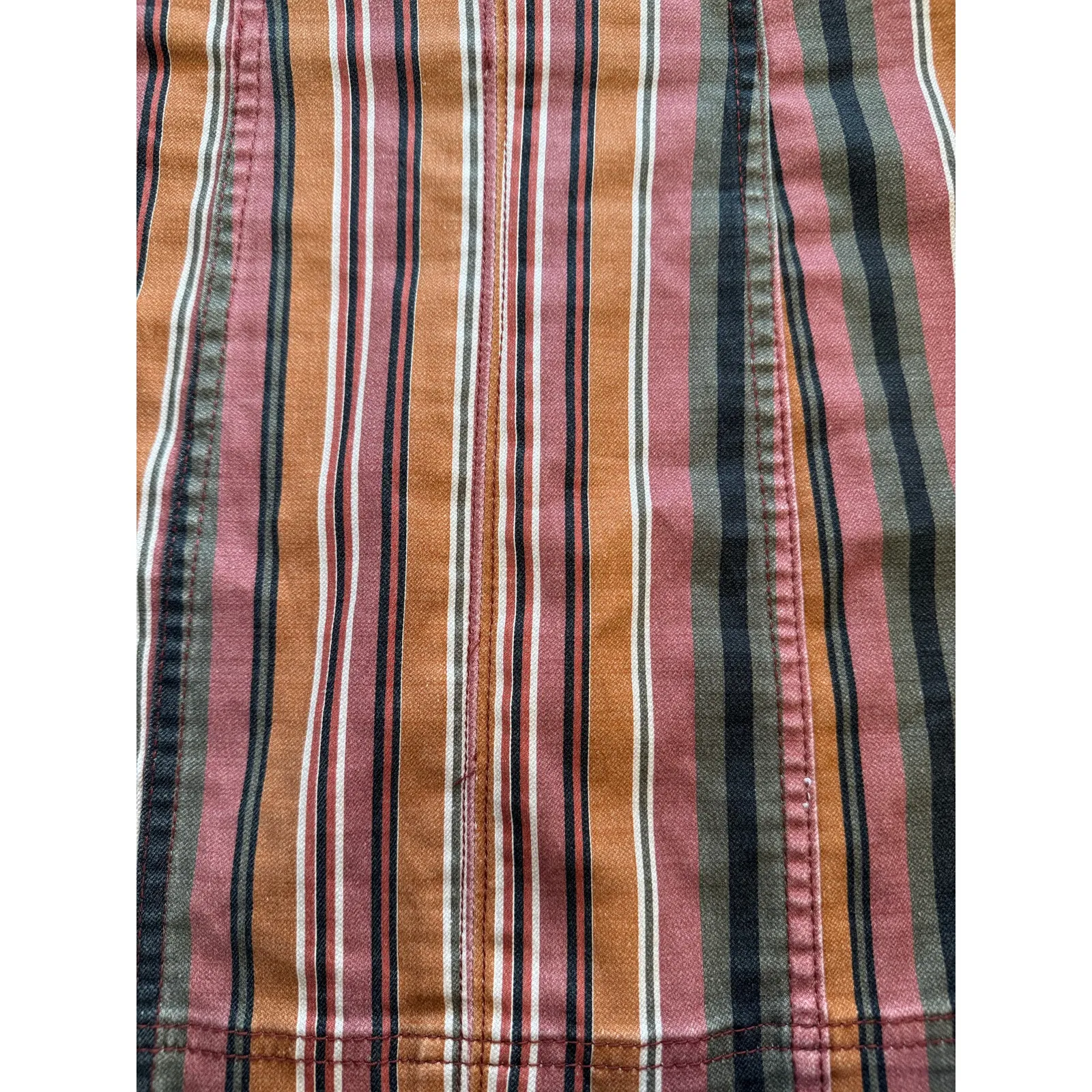 Jolt mini skirt heavy cotton kind of denim feel - cute trendy striped size 1 25w - Image 2