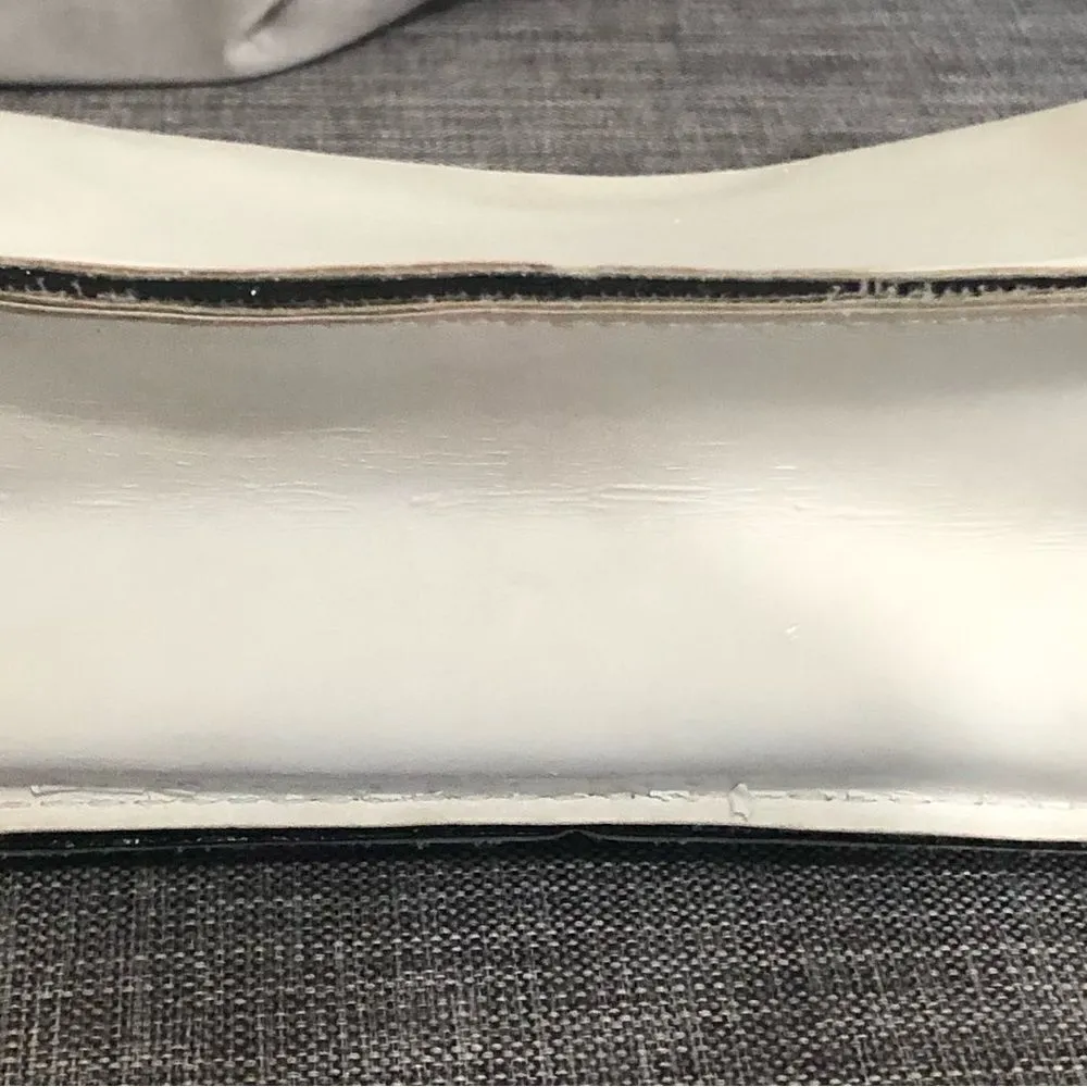 Vintage Y2K Cream Metal Chain Crossbody Bag Purse White - Image 6